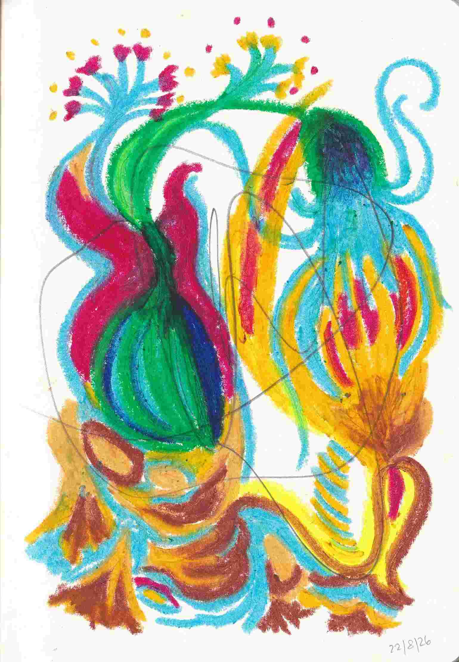 Blütenpracht — Mixed Media, 19 × 13.4 cm