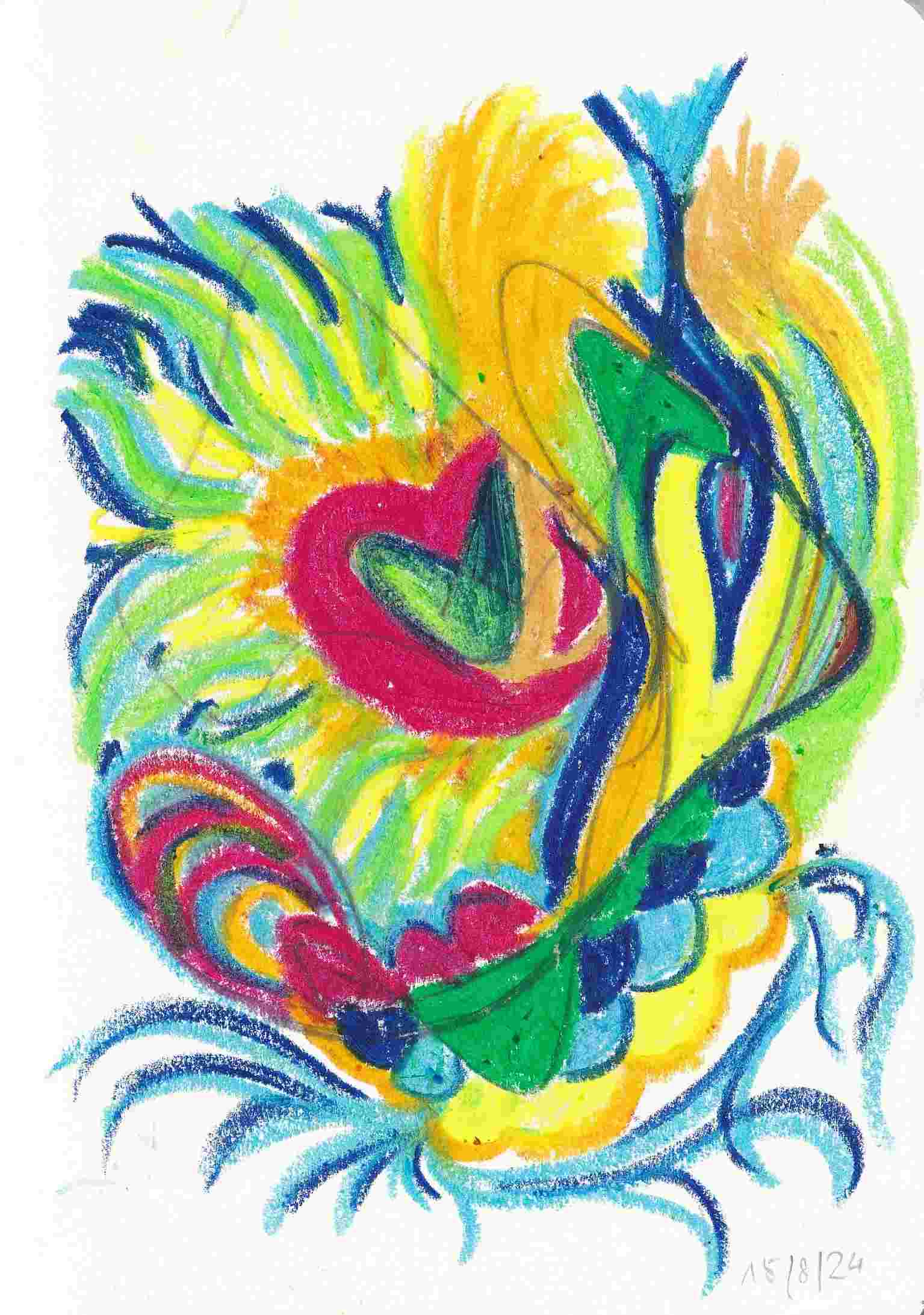 Brave Heart 2 — Mixed Media, 19 × 13.4 cm