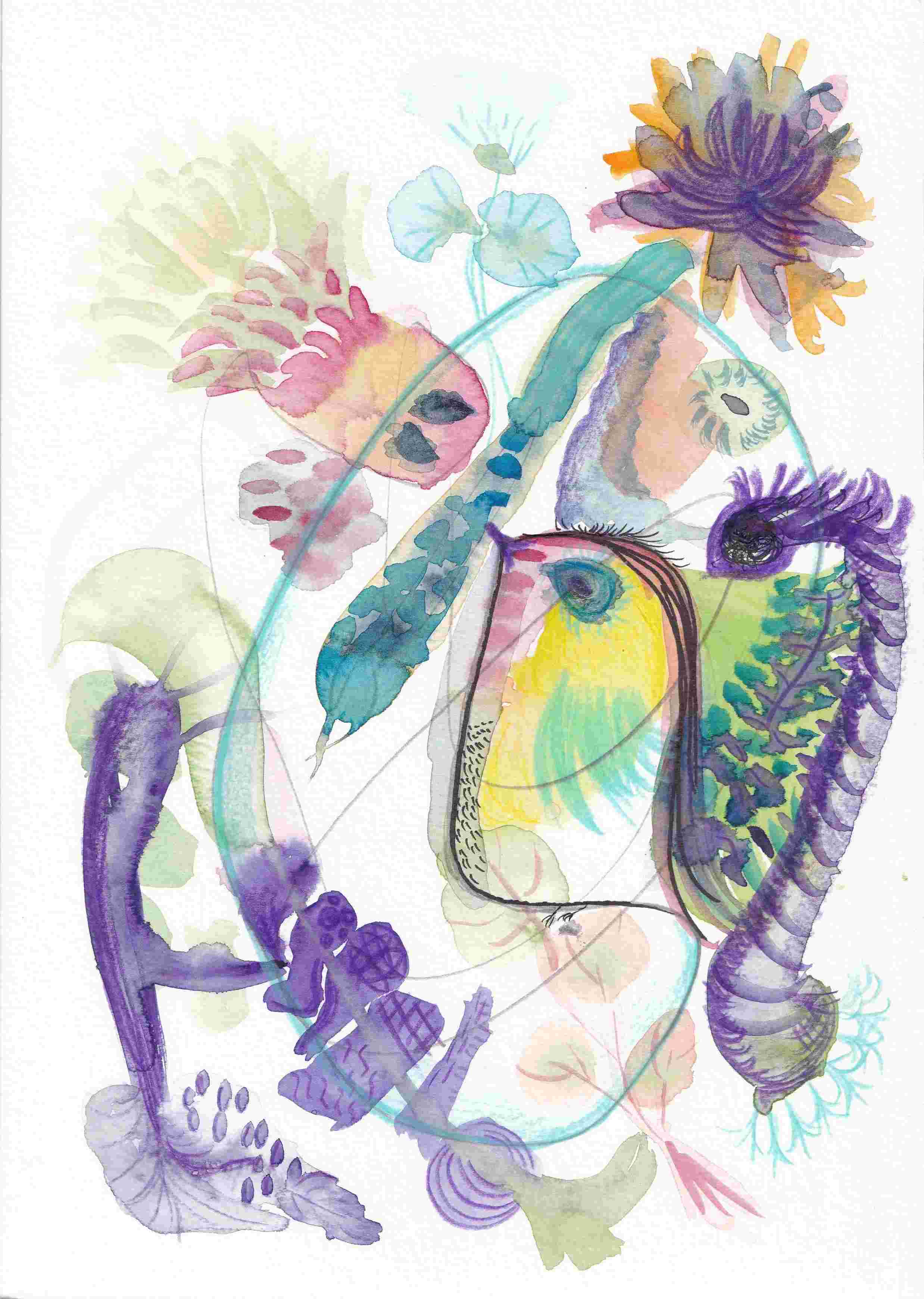 Paradiesvogel — Mixed Media, 29.7 × 21 cm